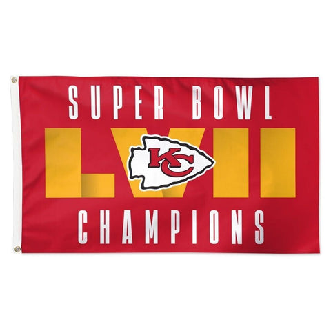NFL Kansas City Chiefs 2023 Super Bowl LVII CHAMPIONS 3'X5' Deluxe Flag 1 sided
