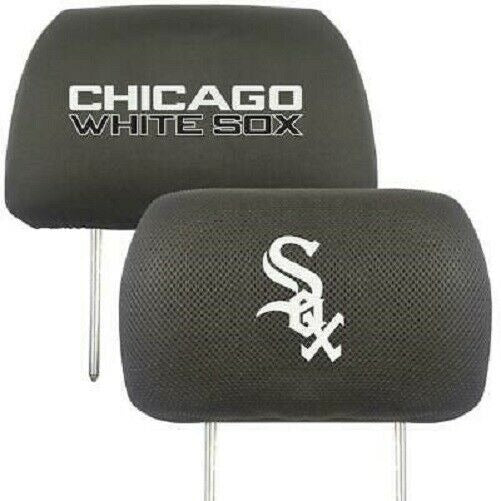 MLB Chicago White Sox Embroidered Logo Headrest Covers Set of 2 by Fanmats