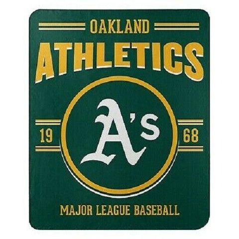 MLB Oakland Athletics 50" by 60" Rolled Fleece Blanket Southpaw Design