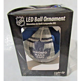 NHL Toronto Maple Leafs LED Ball Ornament Glitter Plaid by Team Sports America