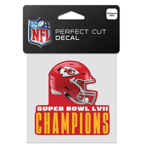 NFL Kansas City Chiefs 2023 Super Bowl LVII Champions 4x4 Perfect Cut Decal