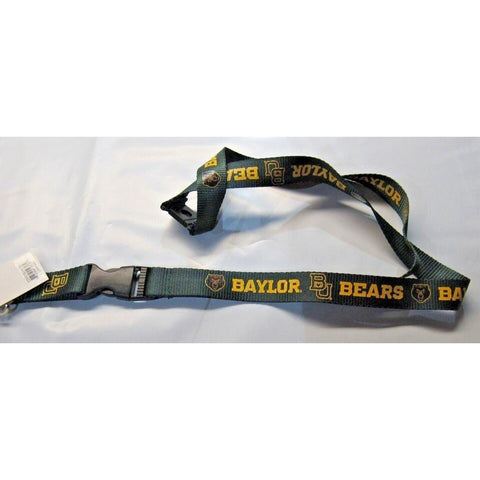 NCAA Baylor Bears Green 1 Sided Lanyard with Clips 23" Long 3/4" Wide