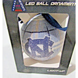 NCAA North Carolina Tar Heels LED Ball Ornament Glitter Plaid TeamSportsAmerica