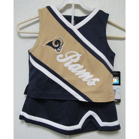 NFL Los Angeles Rams Embroidered Girls Cheerleader Top n Dress Set Medium 10/12