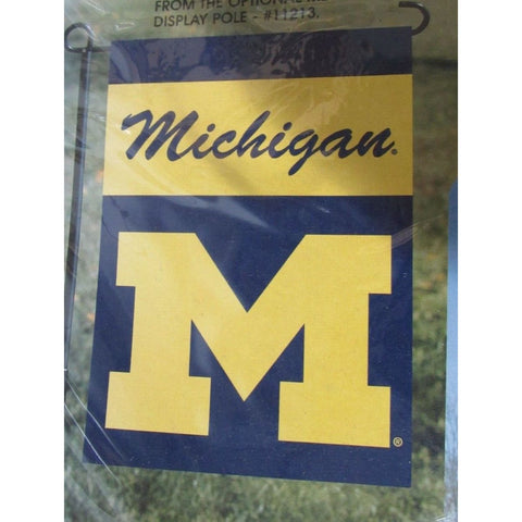 NCAA  Michigan Wolverines Logo on 2-Sided 13"x18" Garden Flag by BSI