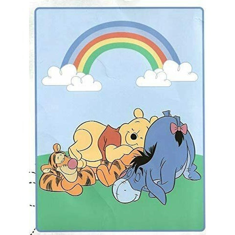 Disney Classic Winnie The Pooh Raschel Plush Raschel Twin Blanket 60" by 80"