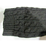 Simon Chang Black Knit Rope Pipping Knee High Leg Warmers OSFM 18" Long