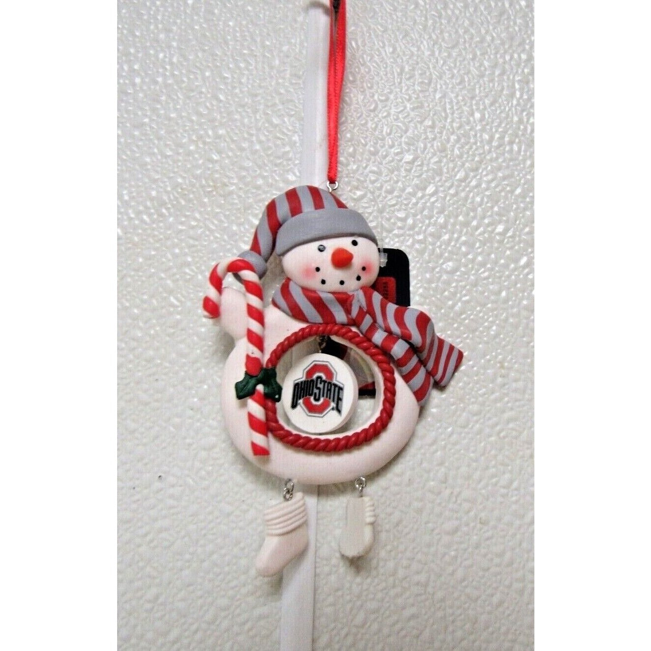 NCAA Ohio State Buckeyes Clay Dough Snowman Xmas Ornament by Team Sports America