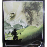 Mario Patino "Ancestral Spirit" Native American Mountains Eagle Plush Blanket Queen