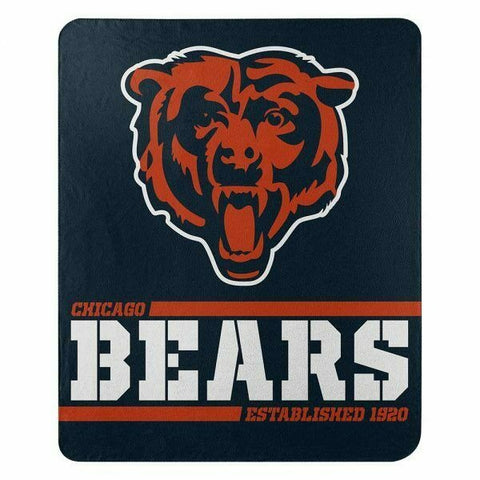 NFL Chicago Bears 50" by 60" Rolled Fleece Blanket Split Wide Design