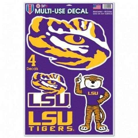 NCAA LSU Tigers 11" x 17" Ultra Decals / Multi-Use Decal 4ct Sheet by WINCRAFT