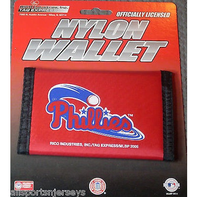 MLB Philadelphia Phillies Tri-fold Nylon Wallet with Printed Logo
