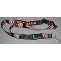 NFL Cincinnati Bengals Black Lanyard Detachable Keyring 23"X3/4" Aminco