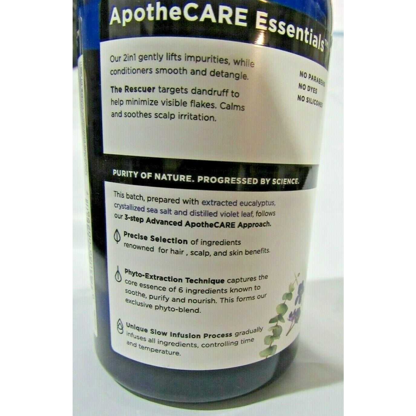 Lot of 4 ApotheCARE Essentials Anti-Dandruff Shampoo & Conditioner 2in1 Eucalyptus