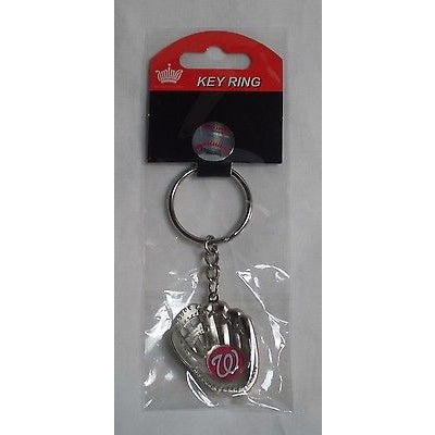 MLB Chrome Glove With Logo in Palm Key Chain Washington Nationals AMINCO