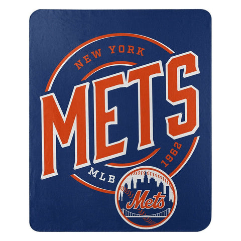 MLB New York Mets Rolled Fleece Blanket 50" by 60" Style Called Campaign