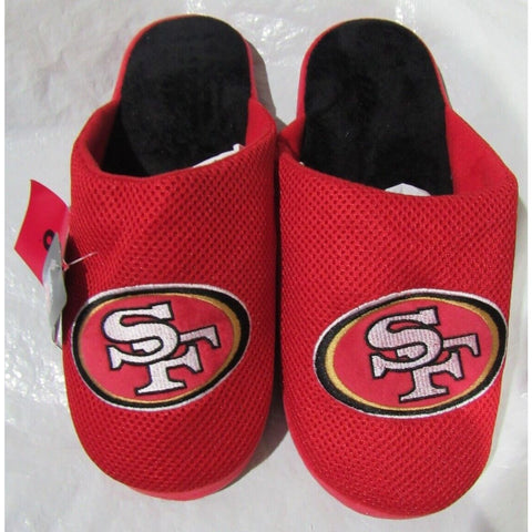 NFL San Francisco 49ers Logo on Mesh Slide Slippers Dot Sole Size Men Small FOCO