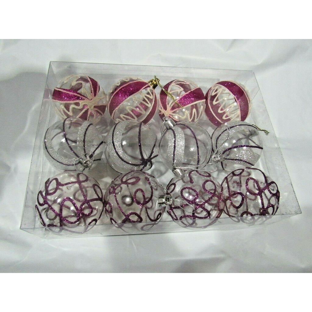 Hand Painted Shatterproof Christmas Ornaments 60mm/2.36″ 3 Finishes Set of 12