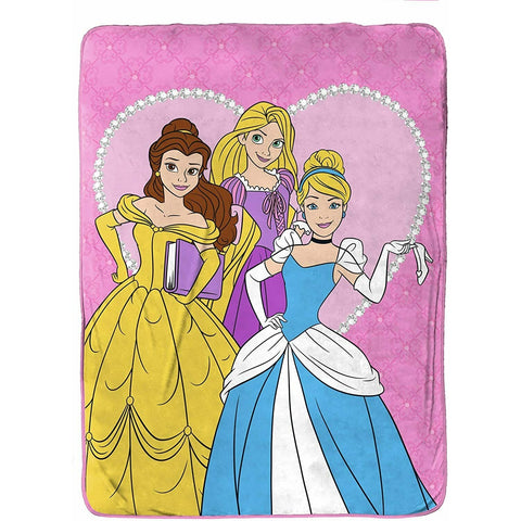 Disney's Princess Belle Cinderella Rapunzel Plush Raschel Blanket 60X80