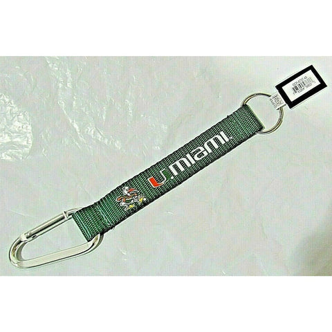 NCAA Miami Hurricanes Wristlet Carabiner w/Key Ring 8.5" long by Aminco