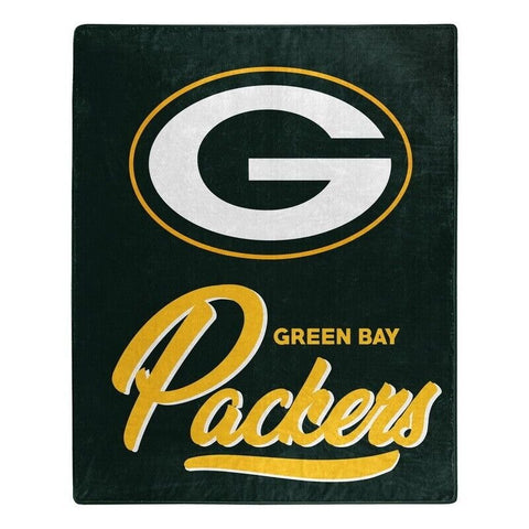 NFL Green Bay Packers Royal Plush Raschel Throw Blanket Signature Design 50x60
