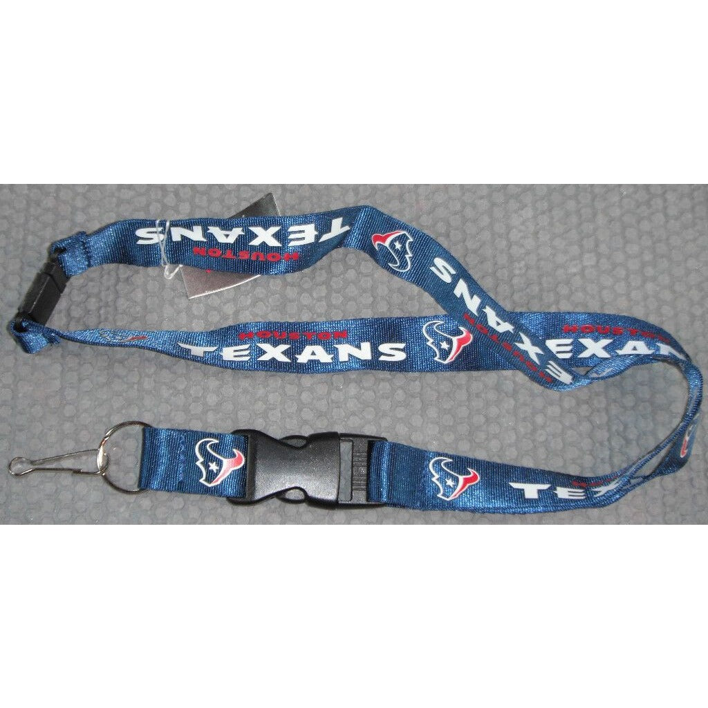 NFL Houston Texans Logo on Blue Lanyard Detachable Keyring 23"X3/4" Aminco