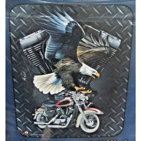 Eagle Motorcycle "CRUISING" Jeff Wack Luxury Plush Blanket Queen 79"x94"