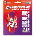 NFL Kansas City Chiefs 2023 Super Bowl LVII Champions Decal 3-Pack 5" by 5 1/4"