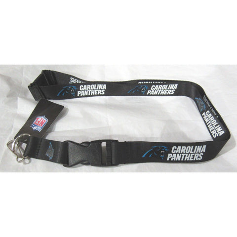 NFL Carolina Panthers Black Lanyard Detachable Keyring 23"X3/4" Aminco