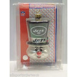 NFL New York Jets Hand Blown Glass Top Hat Snowman Ornament