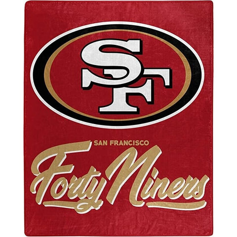 NFL San Francisco 49ers Royal Plush Raschel Throw Blanket Signature Design 50x60