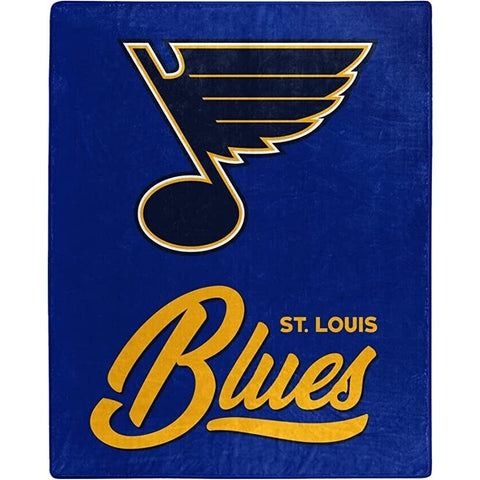 NHL St. Louis Blues Royal Plush Raschel Throw Blanket Signature Design 50x60