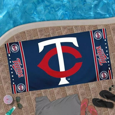 MLB Minnesota Twins Horizontal Logo on Beach Towel 30"x60" WinCraft
