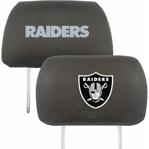 NFL Las Vegas Raiders Head Rest Cover Double Side Embroidered Pair by Fanmats