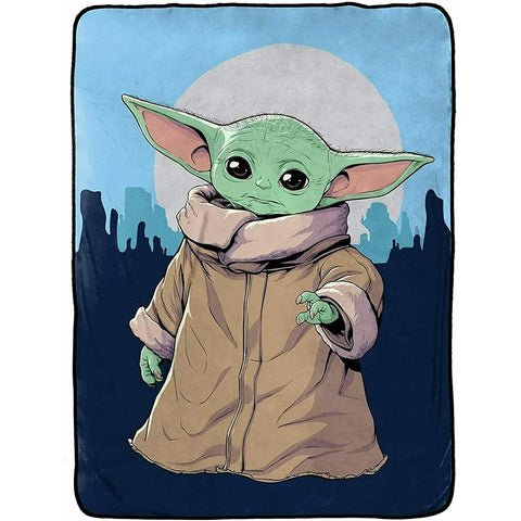 Grobu Disney Classic Star Wars Yoda Raschel Plush Raschel Twin Blanket 60" by 80"