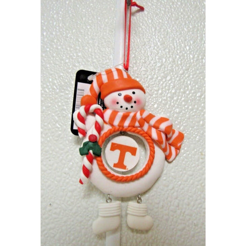 NCAA Tennessee Volunteer Clay Dough Snowman Christmas Ornament by Team Sports America