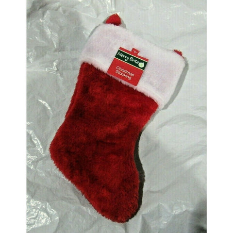 Christmas Stocking Plush Red 13" tall by Merry Brite