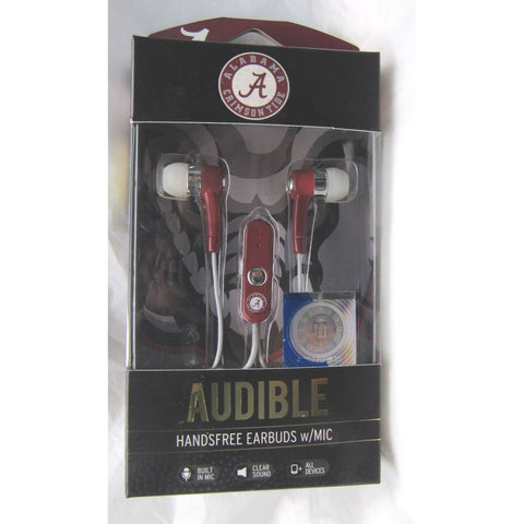 NCAA Alabama Crimson Tide Team Logo Earphones with Microphone by MIZCO