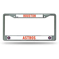 MLB Chrome License Plate Frame Houston Astros Thin Raised Letters