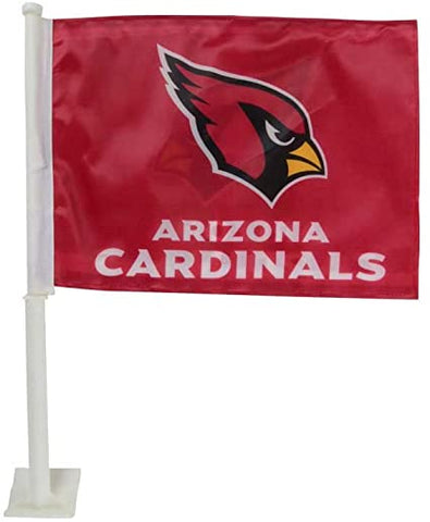 NFL Arizona Cardinals Logo Over Name on Black Window Car Flag Rico