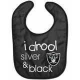 NFL Las Vegas Raiders Infant ALL PRO Baby Bib i drool silver & black