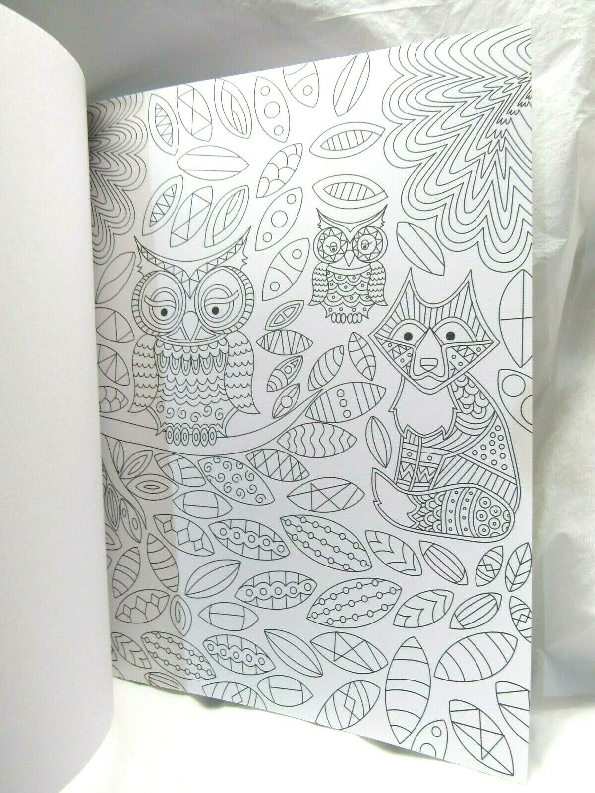 Grown Up Adult Coloring Book Animals Birds Fish Owl Bear Dolphin etc... 32 Pages