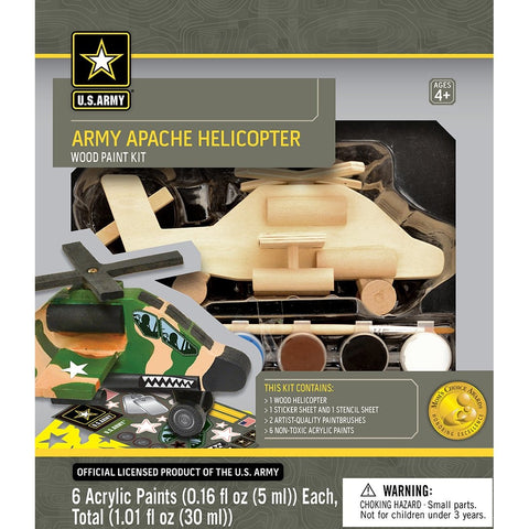 MasterPieces Works of Ahhh... Army Apache Helicopter Wood Paint Kit 21525