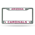 NFL Arizona Cardinals Chrome License Plate Frame Thin Red Letters