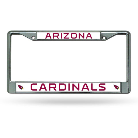 NFL Arizona Cardinals Chrome License Plate Frame Thin Red Letters