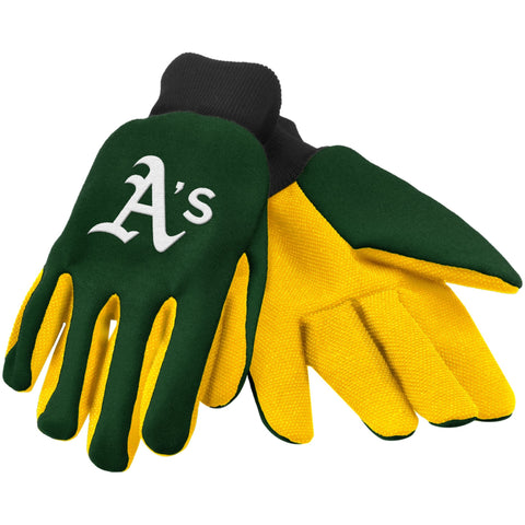 MLB Oakland Athletics Color Palm 2-Tone Utility Work Gloves by FOCO