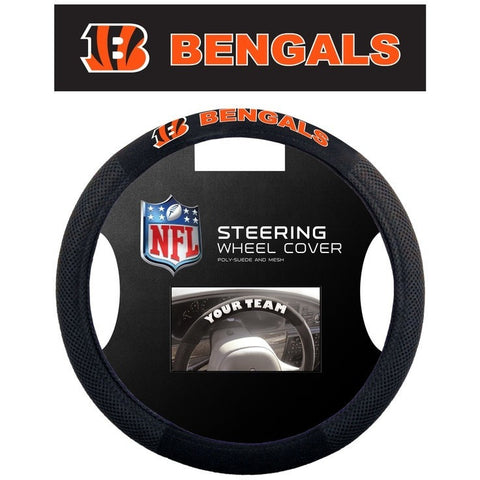 NFL Cincinnati Bengals Poly-Suede on Mesh Steering Wheel Cover by Fremont Die