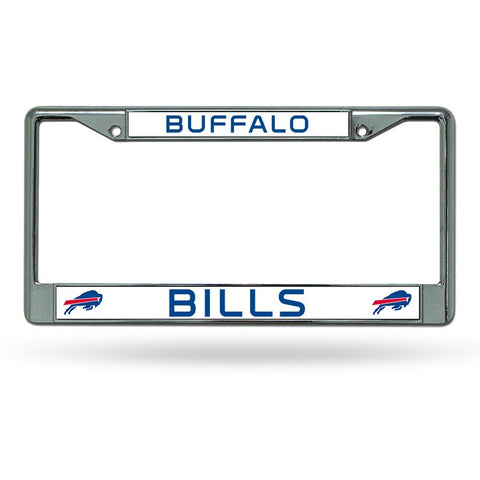 NFL Buffalo Bills Chrome License Plate Frame Thin Blue Letters