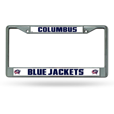 NHL Columbus Blue Jacket Thick Chrome License Plate Frame Raised Letters