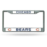 NFL Chicago Bears Chrome License Plate Frame Thin Letters